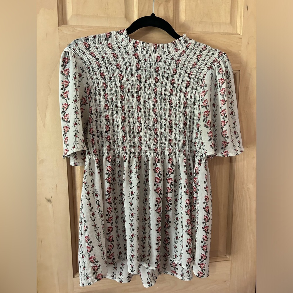 Floral high neck shirt